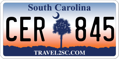 SC license plate CER845
