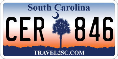 SC license plate CER846