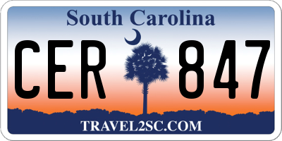 SC license plate CER847