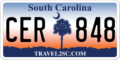 SC license plate CER848