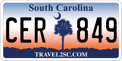 SC license plate CER849
