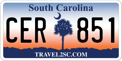 SC license plate CER851