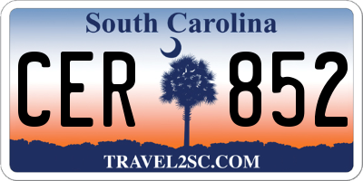 SC license plate CER852