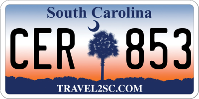 SC license plate CER853