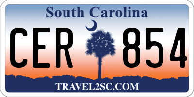 SC license plate CER854