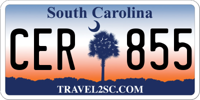 SC license plate CER855
