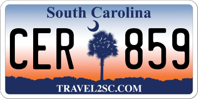 SC license plate CER859