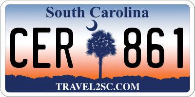 SC license plate CER861