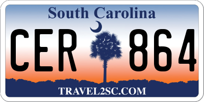 SC license plate CER864