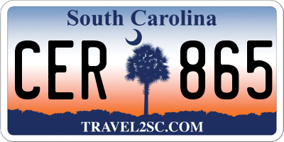 SC license plate CER865