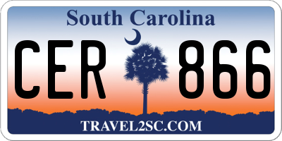 SC license plate CER866