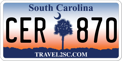 SC license plate CER870