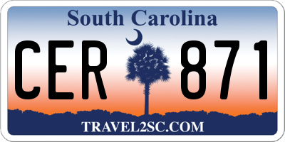 SC license plate CER871