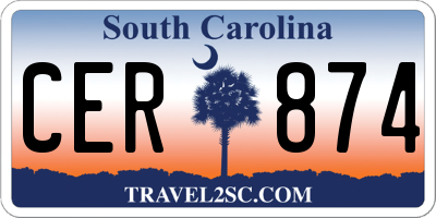 SC license plate CER874