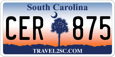 SC license plate CER875