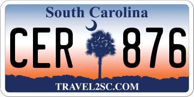 SC license plate CER876