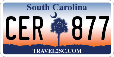 SC license plate CER877