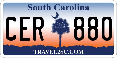 SC license plate CER880