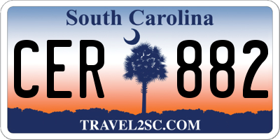 SC license plate CER882