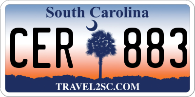 SC license plate CER883