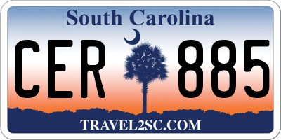 SC license plate CER885