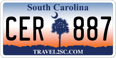 SC license plate CER887