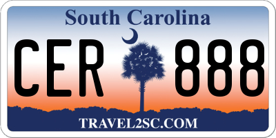 SC license plate CER888