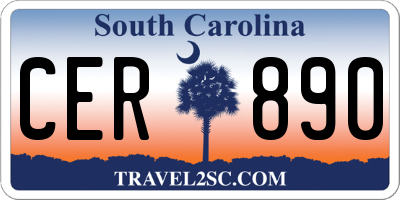 SC license plate CER890
