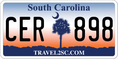 SC license plate CER898