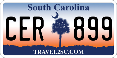 SC license plate CER899