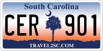 SC license plate CER901