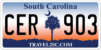 SC license plate CER903