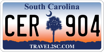 SC license plate CER904