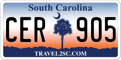 SC license plate CER905