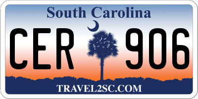 SC license plate CER906