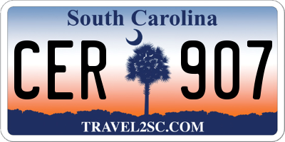 SC license plate CER907