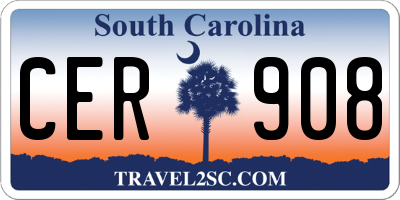 SC license plate CER908