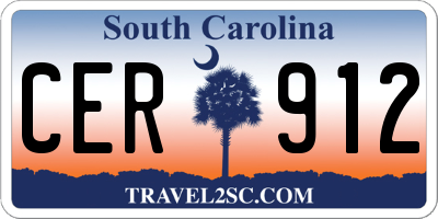 SC license plate CER912