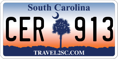 SC license plate CER913
