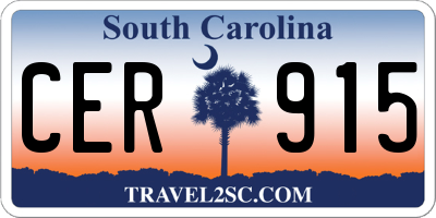 SC license plate CER915