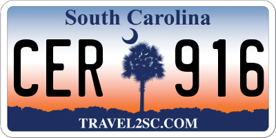 SC license plate CER916