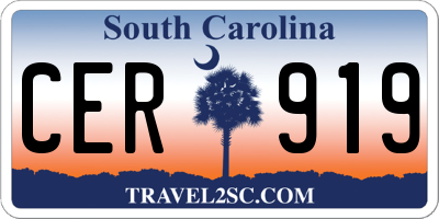 SC license plate CER919