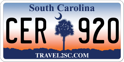 SC license plate CER920