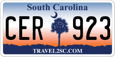 SC license plate CER923