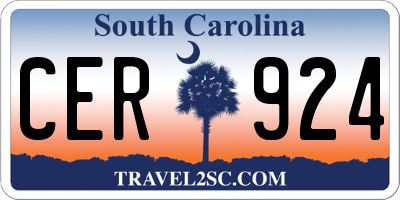 SC license plate CER924