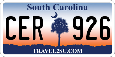 SC license plate CER926