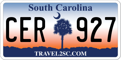 SC license plate CER927