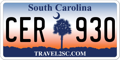 SC license plate CER930