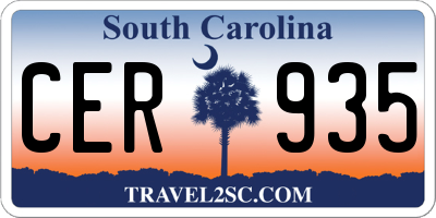 SC license plate CER935