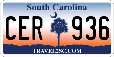 SC license plate CER936